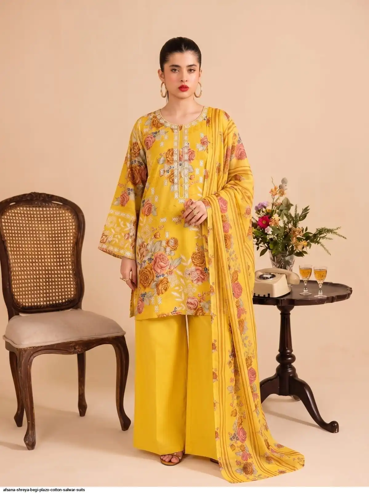 AFSANA SHREYA BEGI PLAZO COTTON SALWAR SUITS A