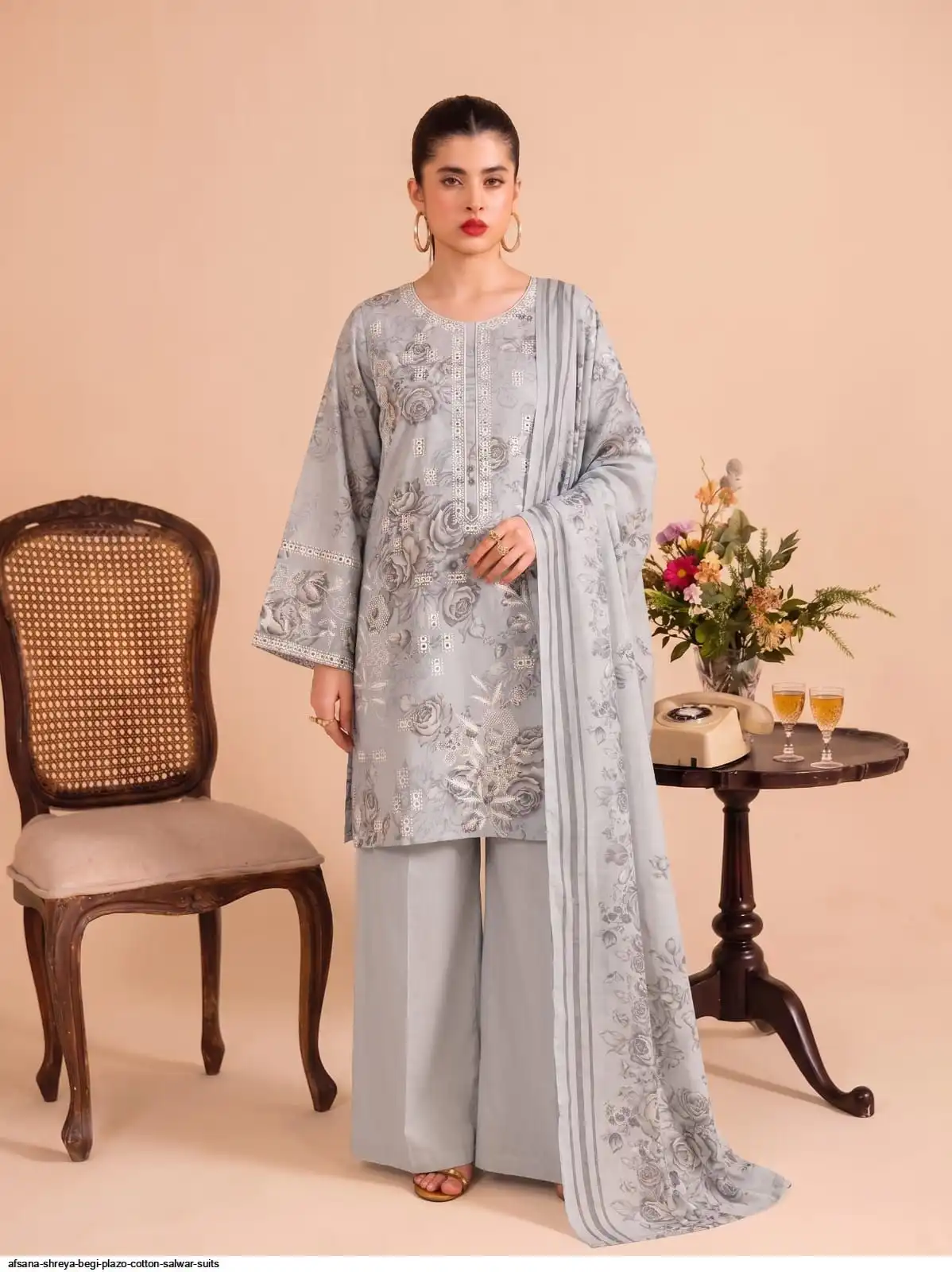 AFSANA SHREYA BEGI PLAZO COTTON SALWAR SUITS B