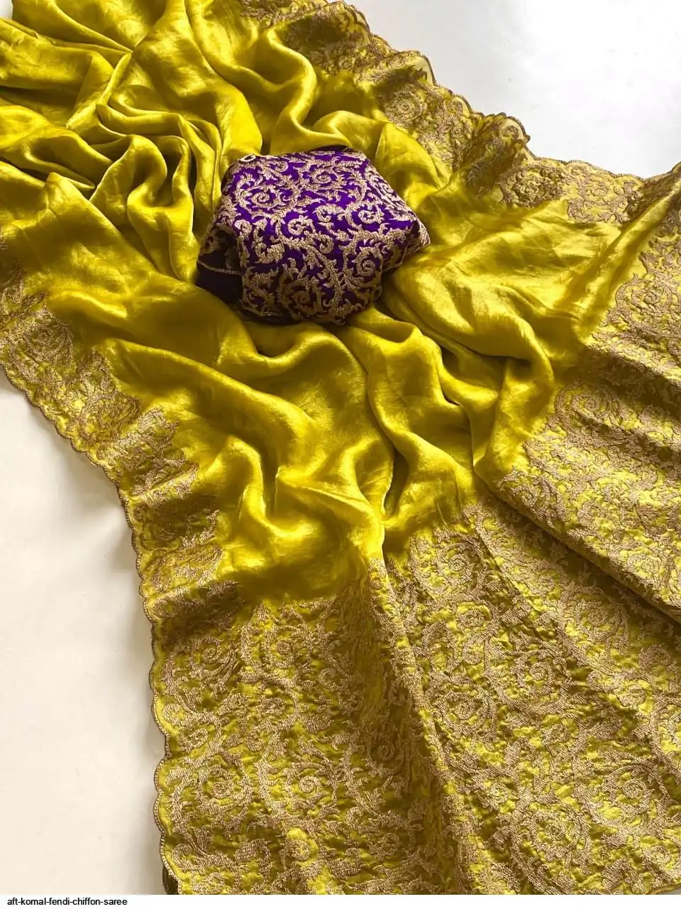 AFT KOMAL FENDI CHIFFON SAREE 6