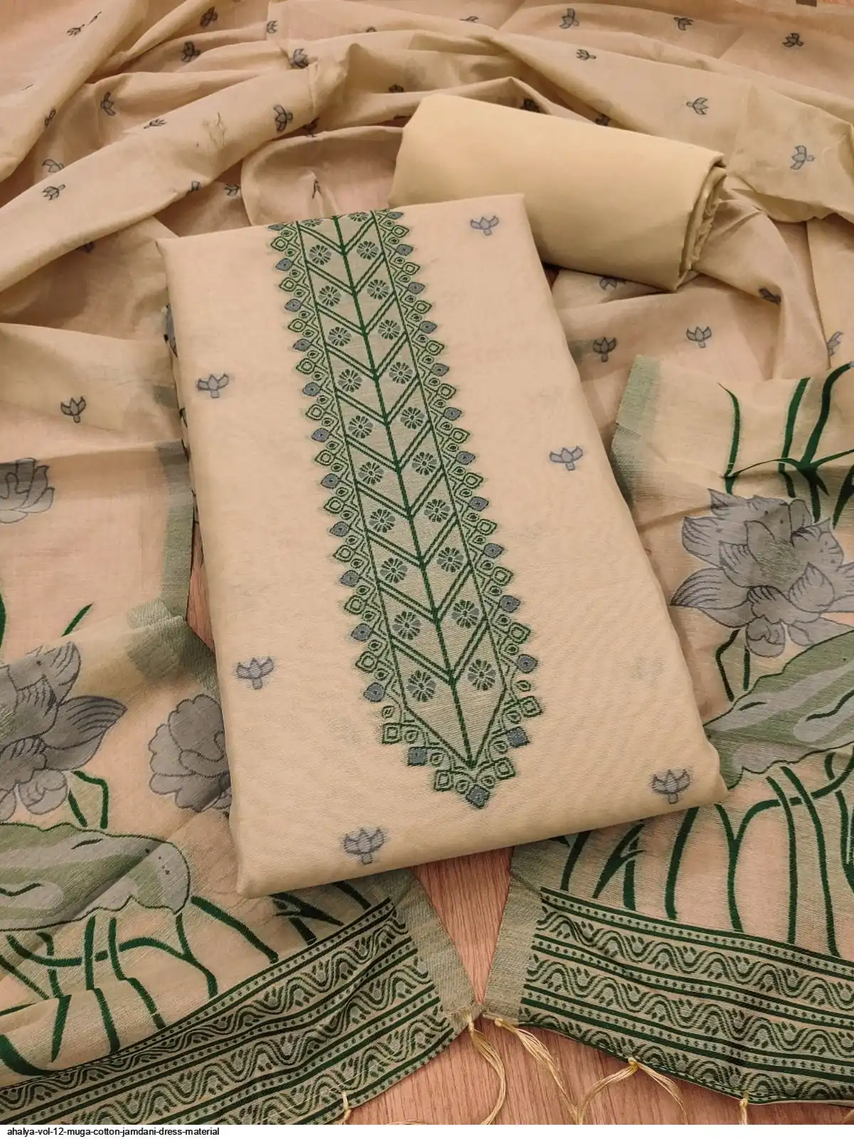 jamdani cotton dress material Pure Ektara Cotton Jamdani Banarasi Dress Material