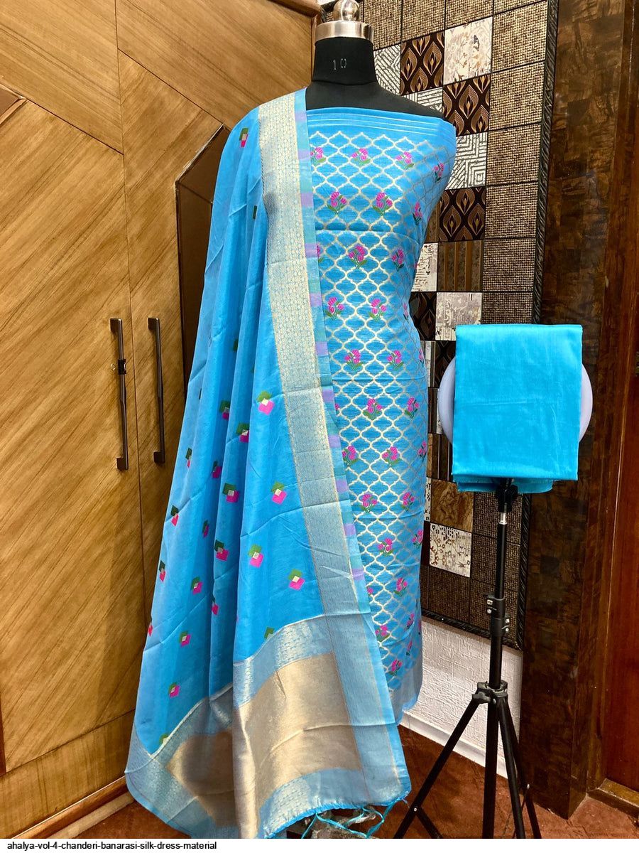 Hand BlockPrint Chanderi Silk Dress Material – RKG SHOPPING