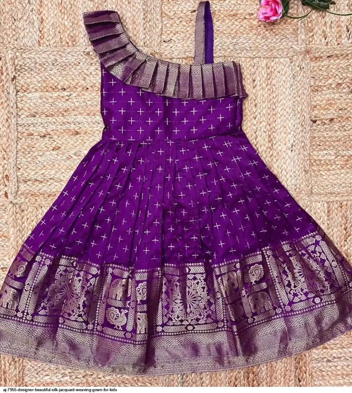 AJ 7955 DESIGNER BEAUTIFUL SILK JACQUARD WEAVING GOWN FOR KIDS C