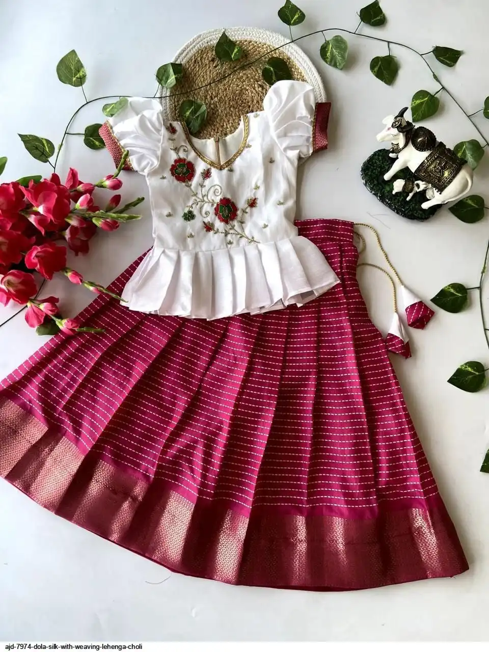 AJD 7974 DOLA SILK WITH WEAVING LEHENGA CHOLI C