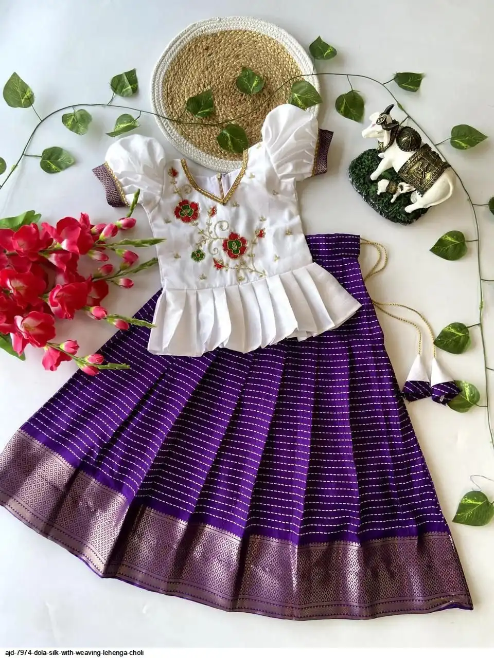 AJD 7974 DOLA SILK WITH WEAVING LEHENGA CHOLI D