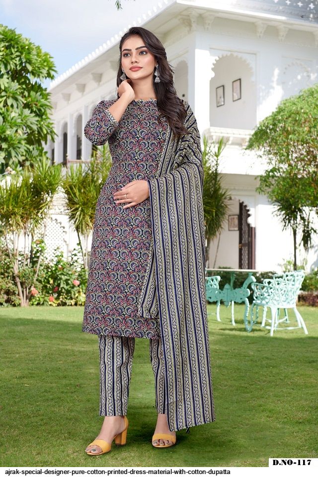 dress material designs Cotton Dress Material Designer Unstitched Salwar Suits Women's Cotton  Printed Unstitched Salwar Suit Material Anny