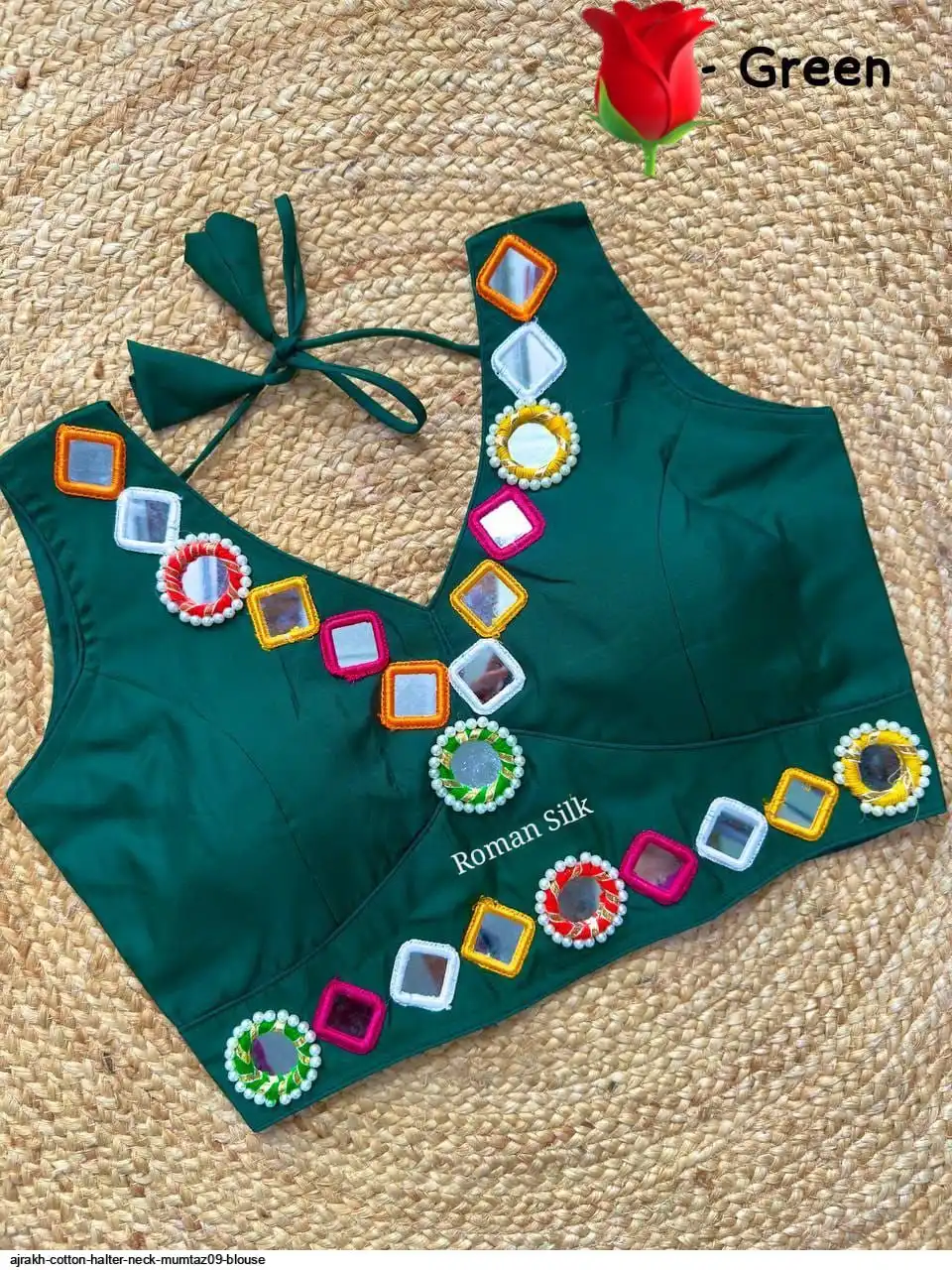 AJRAKH COTTON HALTER NECK MUMTAZ09 BLOUSE 4