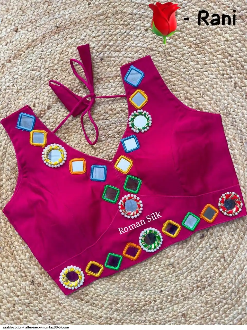 AJRAKH COTTON HALTER NECK MUMTAZ09 BLOUSE 7
