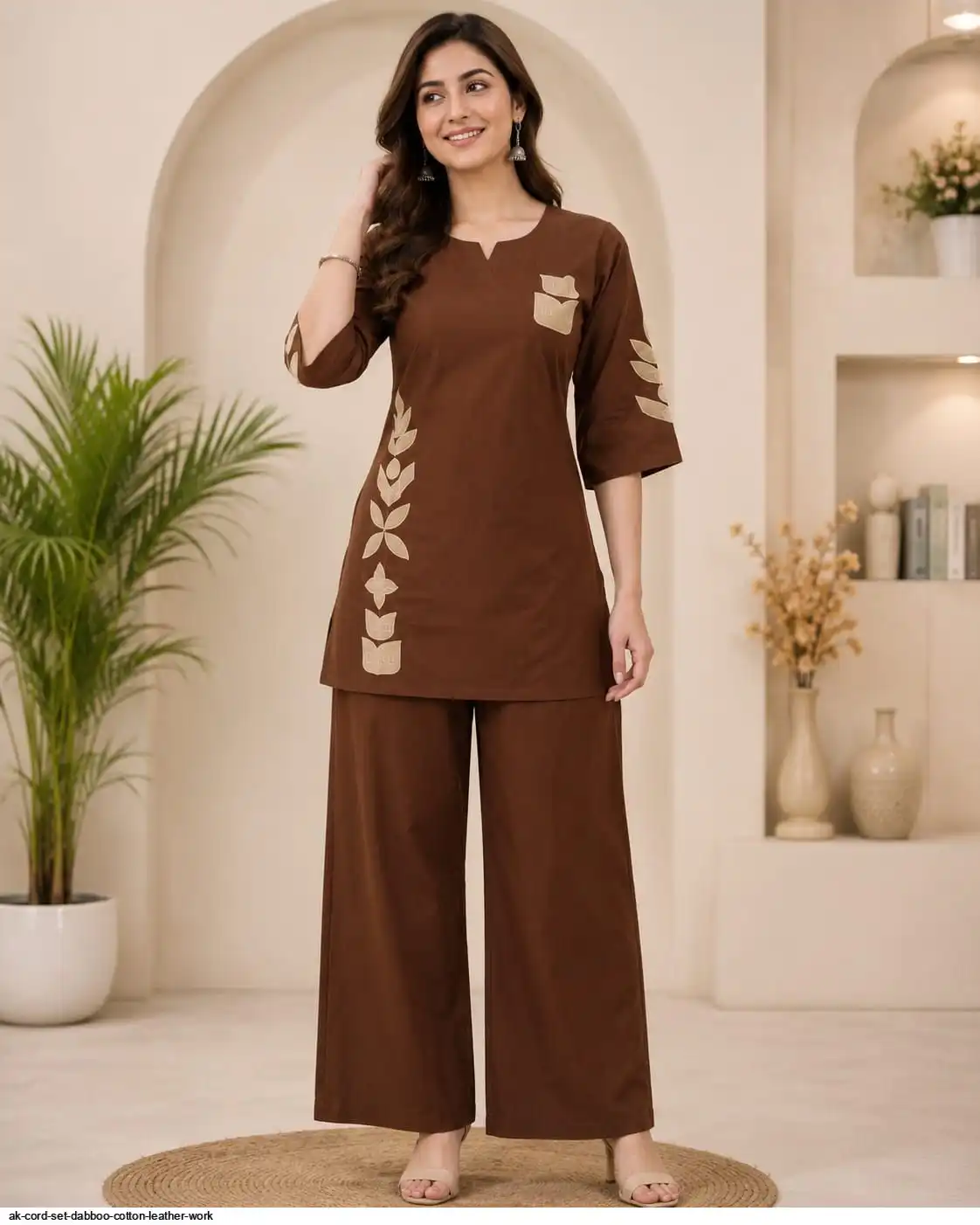 AK CORD SET DABBOO COTTON LEATHER WORK B