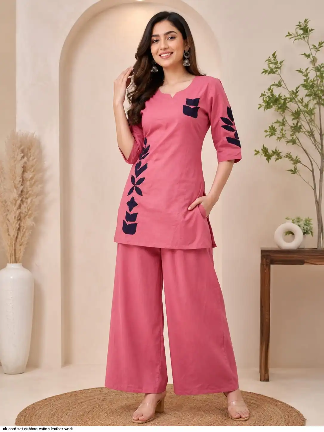 AK CORD SET DABBOO COTTON LEATHER WORK A