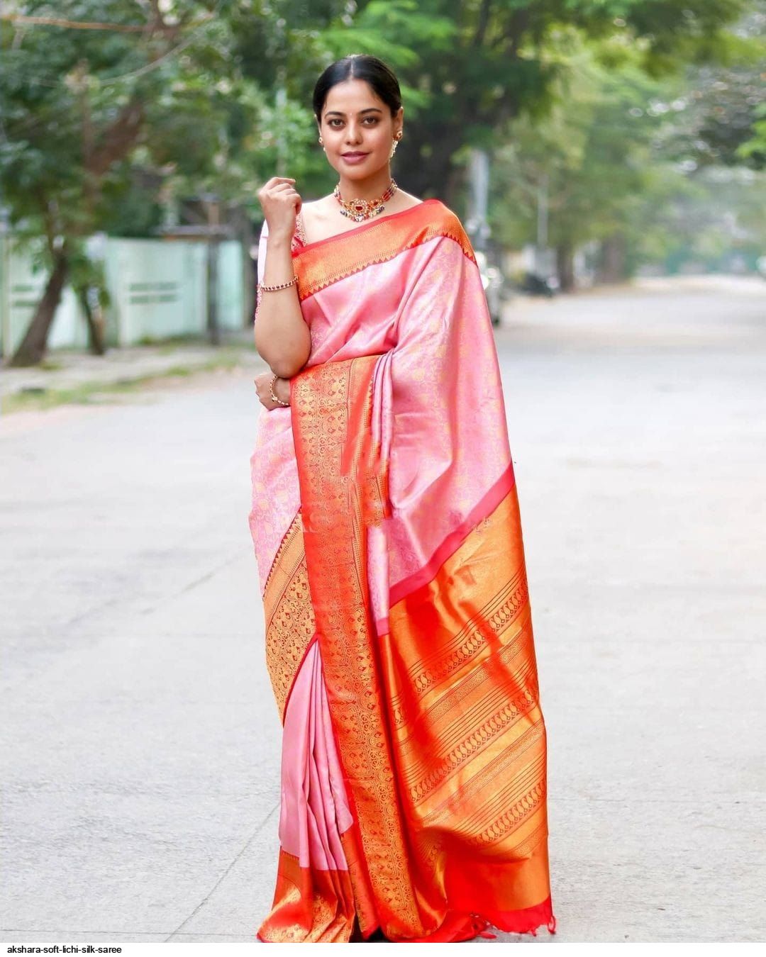 AKSHARA SOFT LICHI SILK SAREE