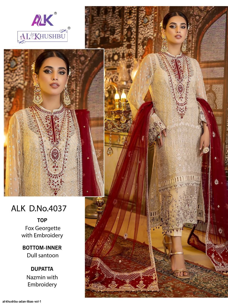 al-khushbu-adan-libas-vol-1 georgette salwar suit