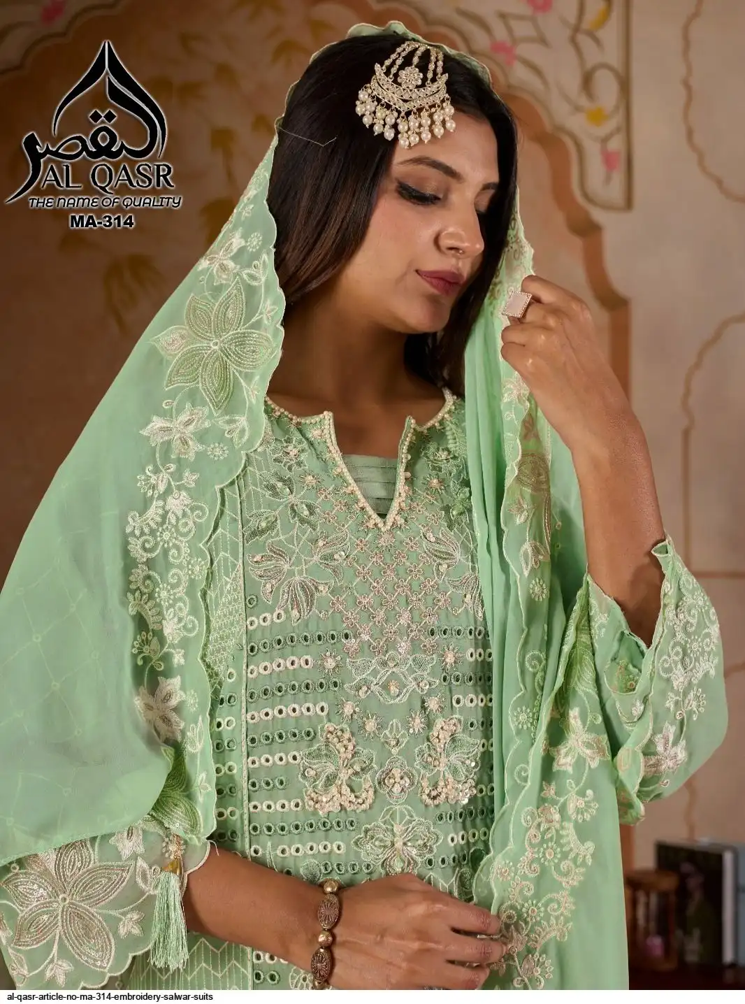 AL QASR ARTICLE NO MA 314 EMBROIDERY SALWAR SUITS B