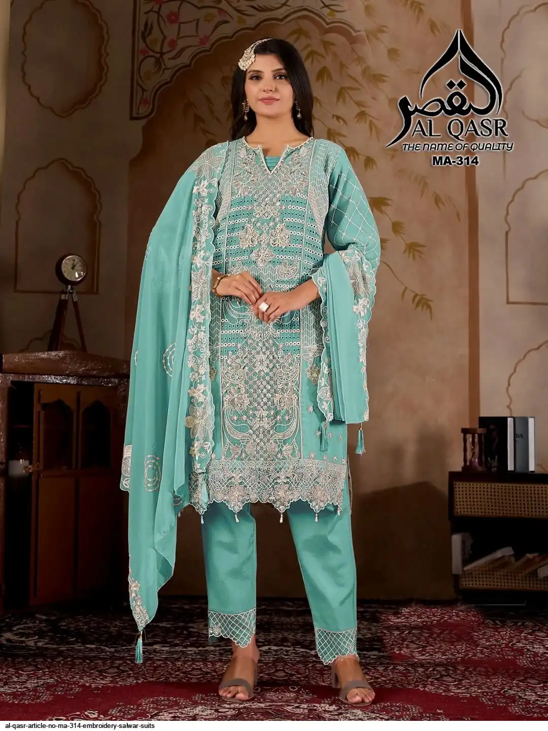 AL QASR ARTICLE NO MA 314 EMBROIDERY SALWAR SUITS C