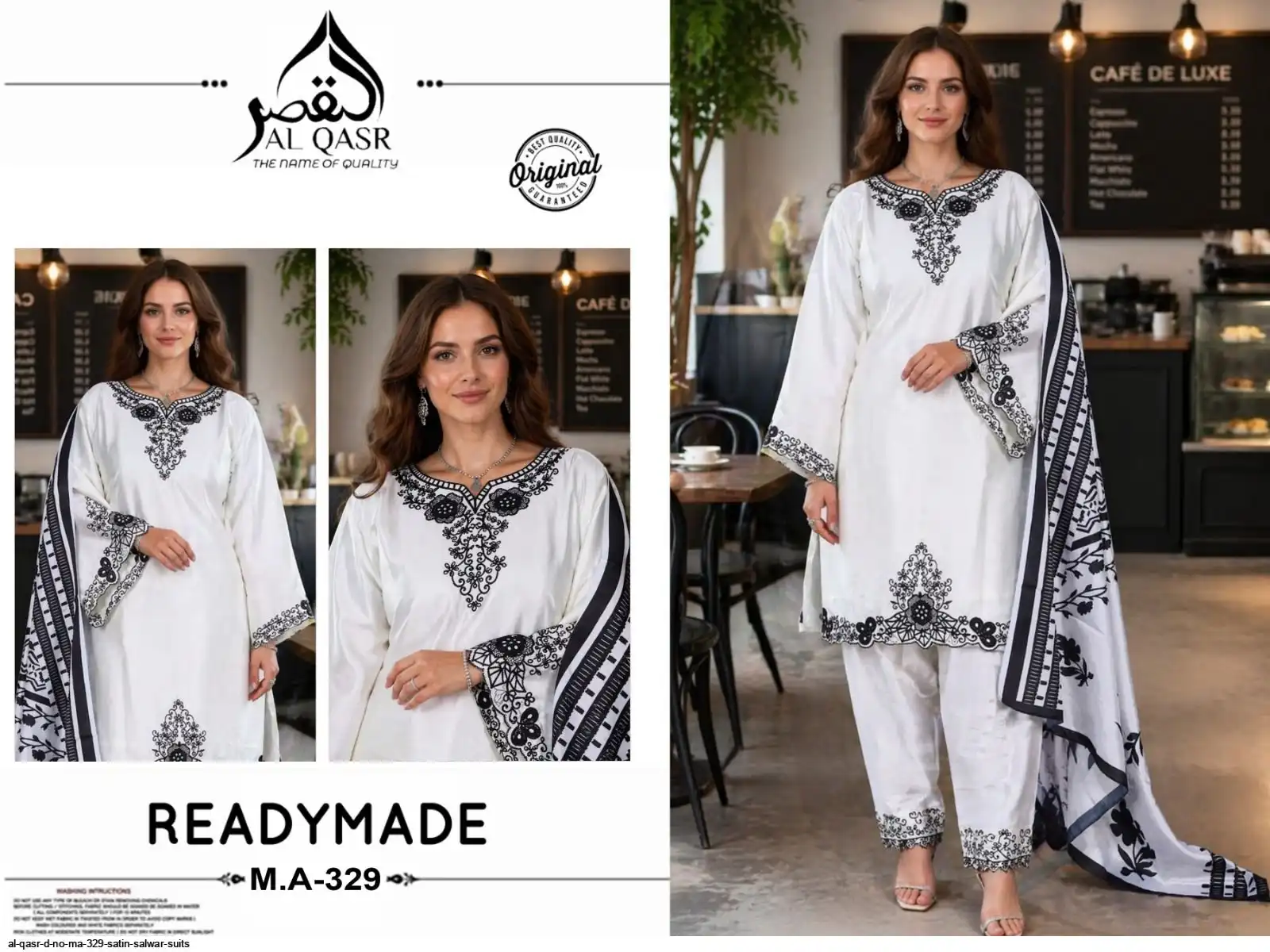 AL QASR D NO MA 329 SATIN SALWAR SUITS A