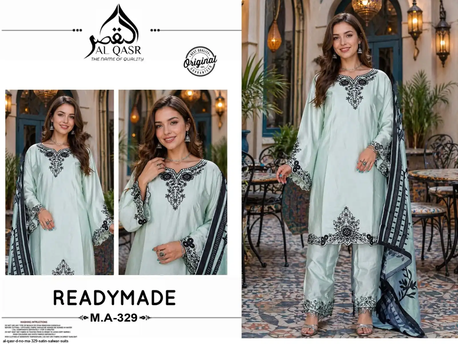 AL QASR D NO MA 329 SATIN SALWAR SUITS C
