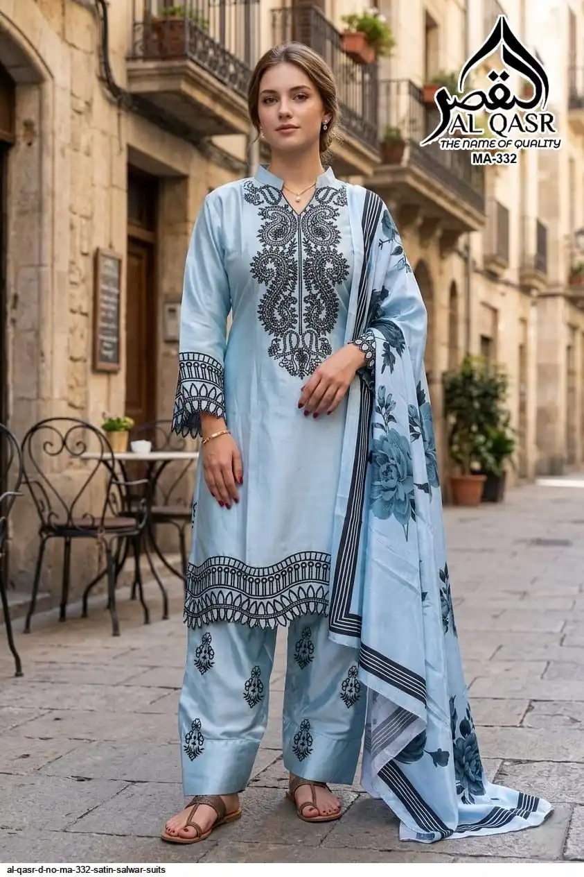 AL QASR D NO MA 332 SATIN SALWAR SUITS D