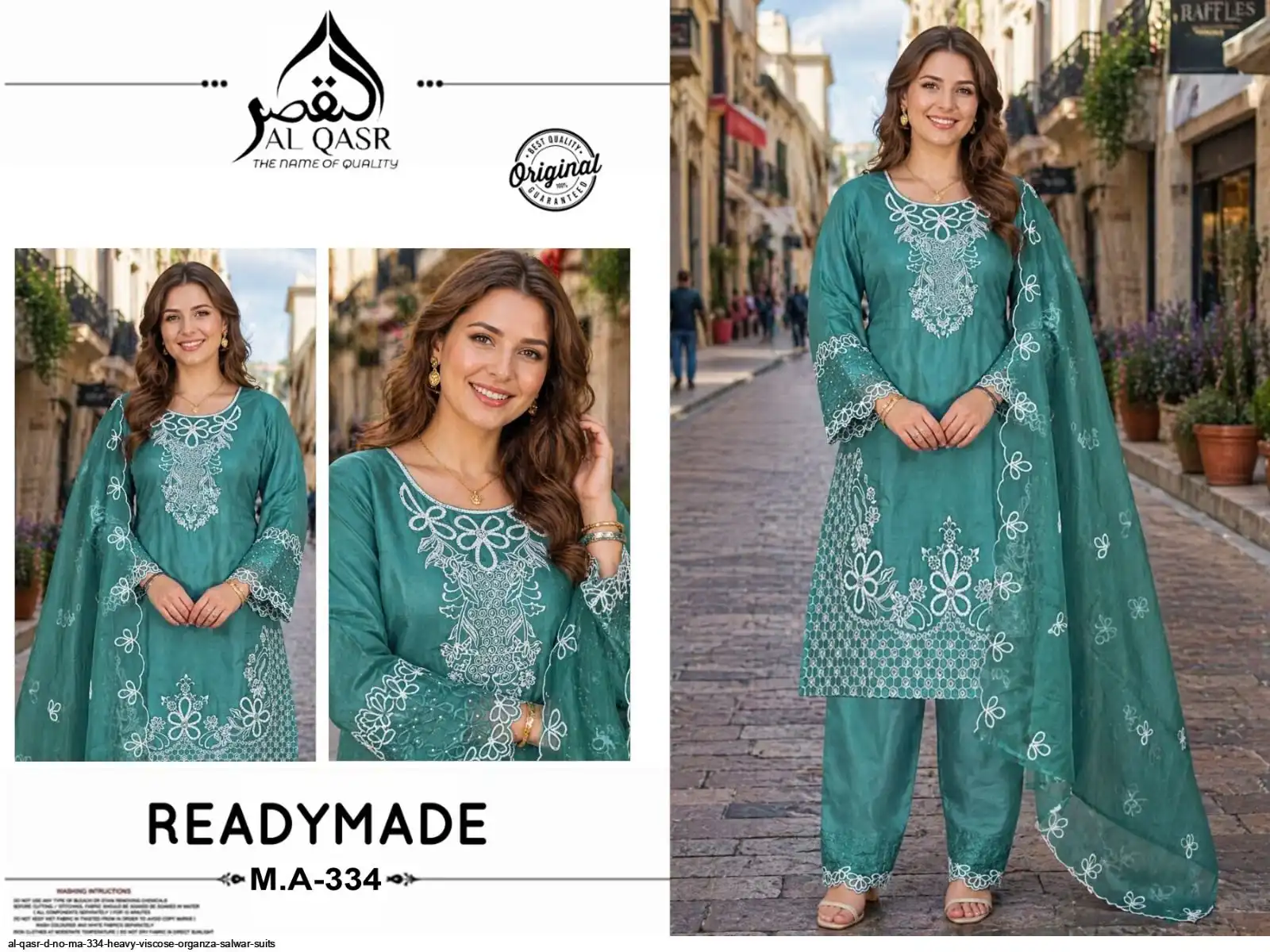 AL QASR D NO MA 334 HEAVY VISCOSE ORGANZA SALWAR SUITS C