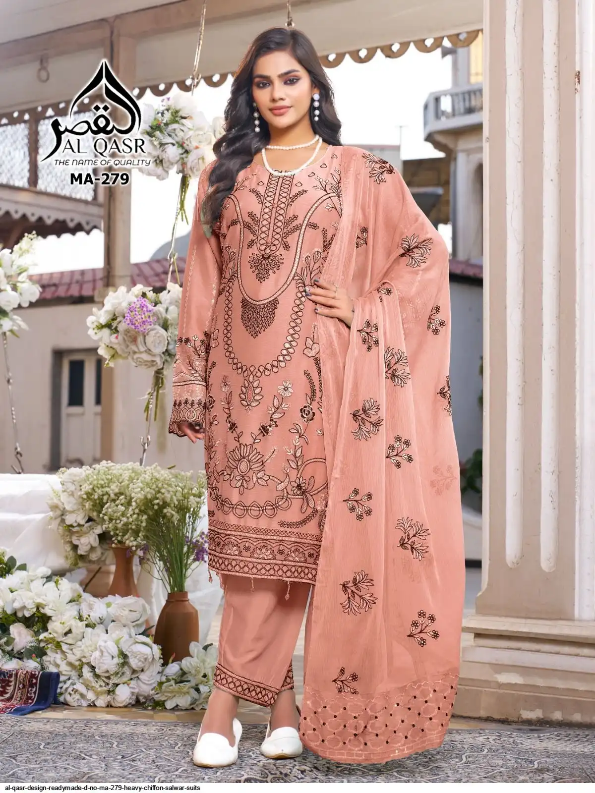 AL QASR DESIGN READYMADE D NO MA 279 HEAVY CHIFFON SALWAR SUITS 2