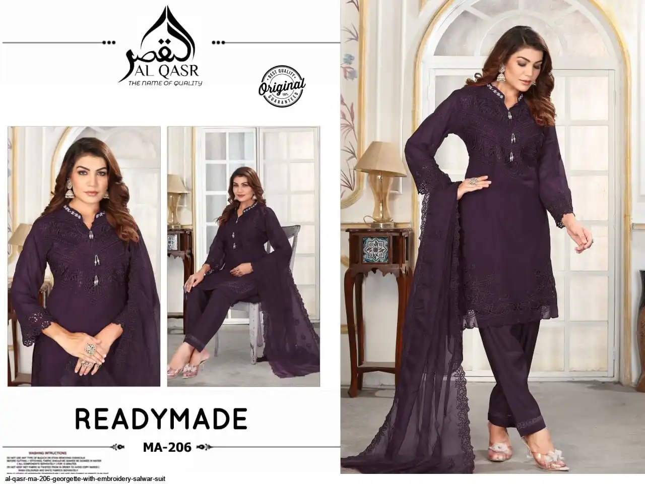 AL QASR MA 206 GEORGETTE WITH EMBROIDERY SALWAR SUIT B