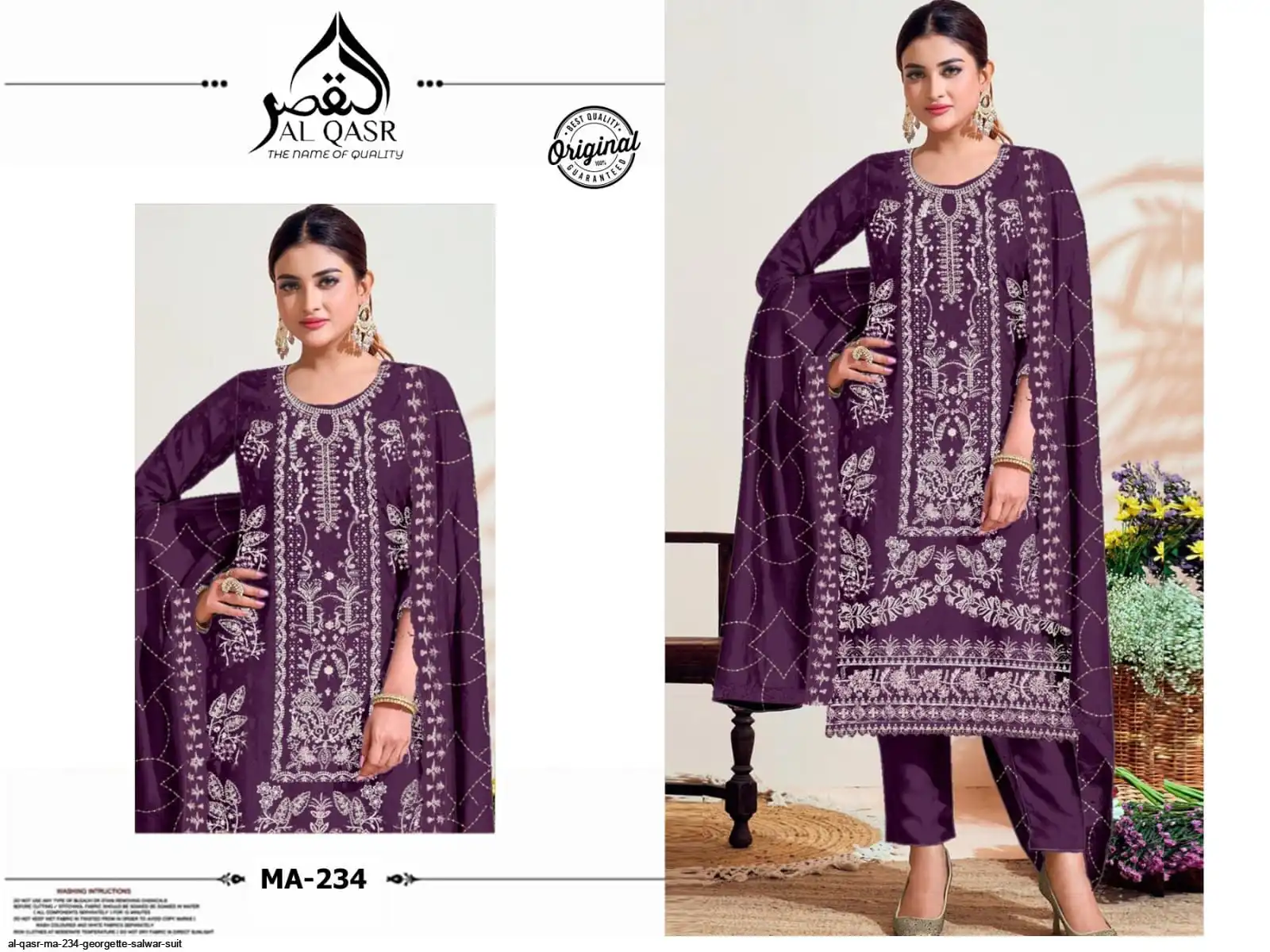 AL QASR MA 234 GEORGETTE SALWAR SUIT C