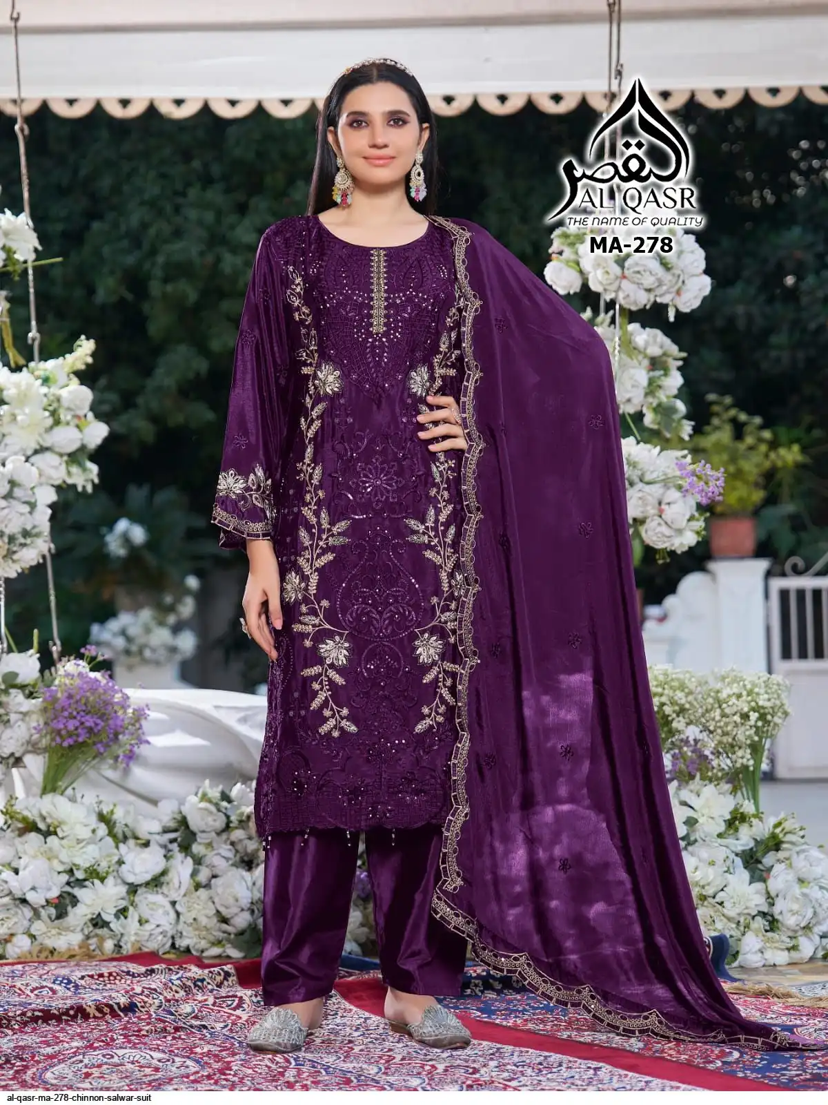 AL QASR MA 278 CHINNON SALWAR SUIT D
