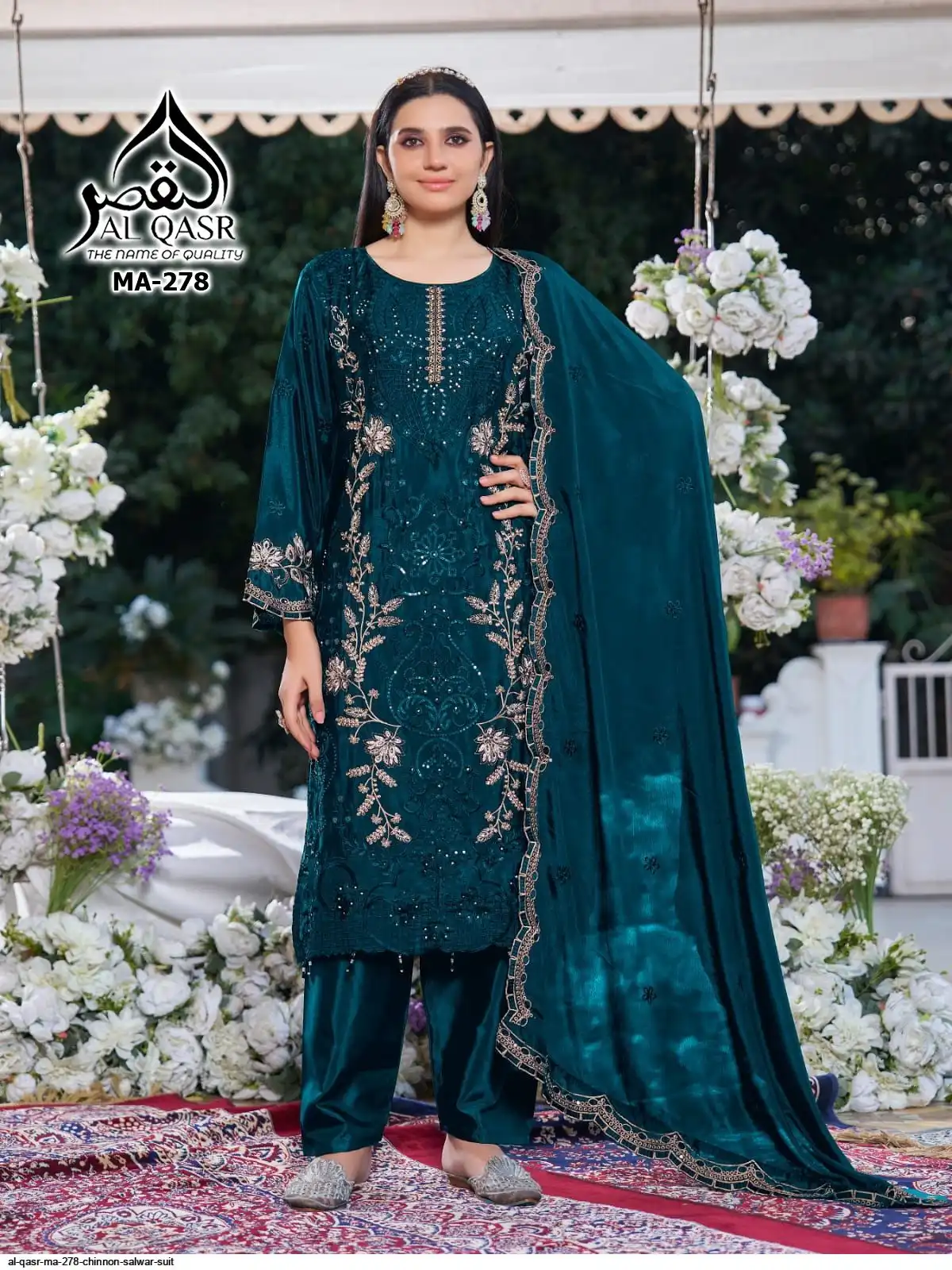 AL QASR MA 278 CHINNON SALWAR SUIT A