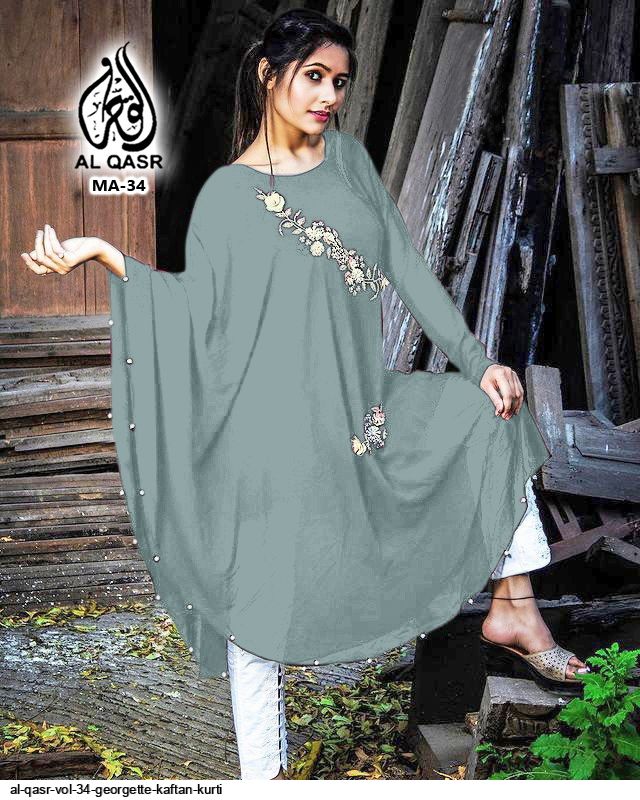 AL QASR VOL 34 GEORGETTE KAFTAN KURTI A