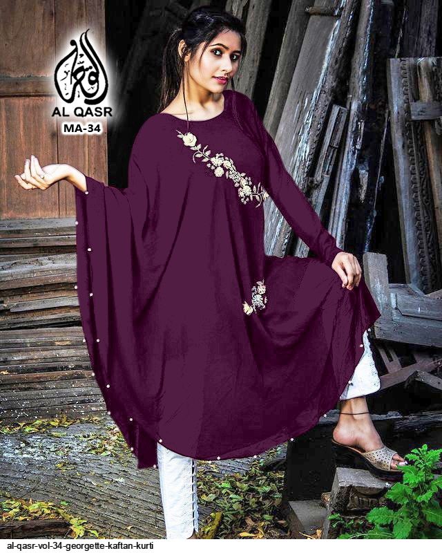 AL QASR VOL 34 GEORGETTE KAFTAN KURTI
