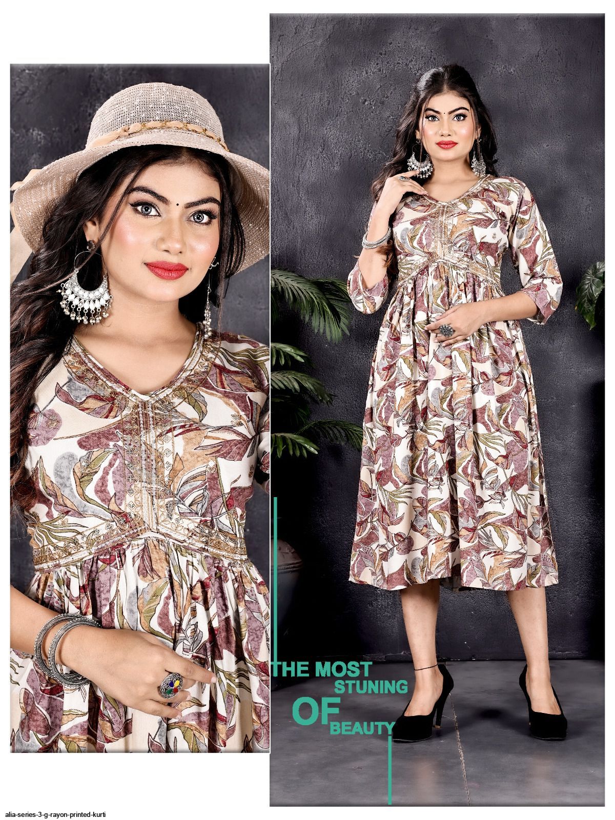ALIA SERIES 3 G RAYON PRINTED KURTI