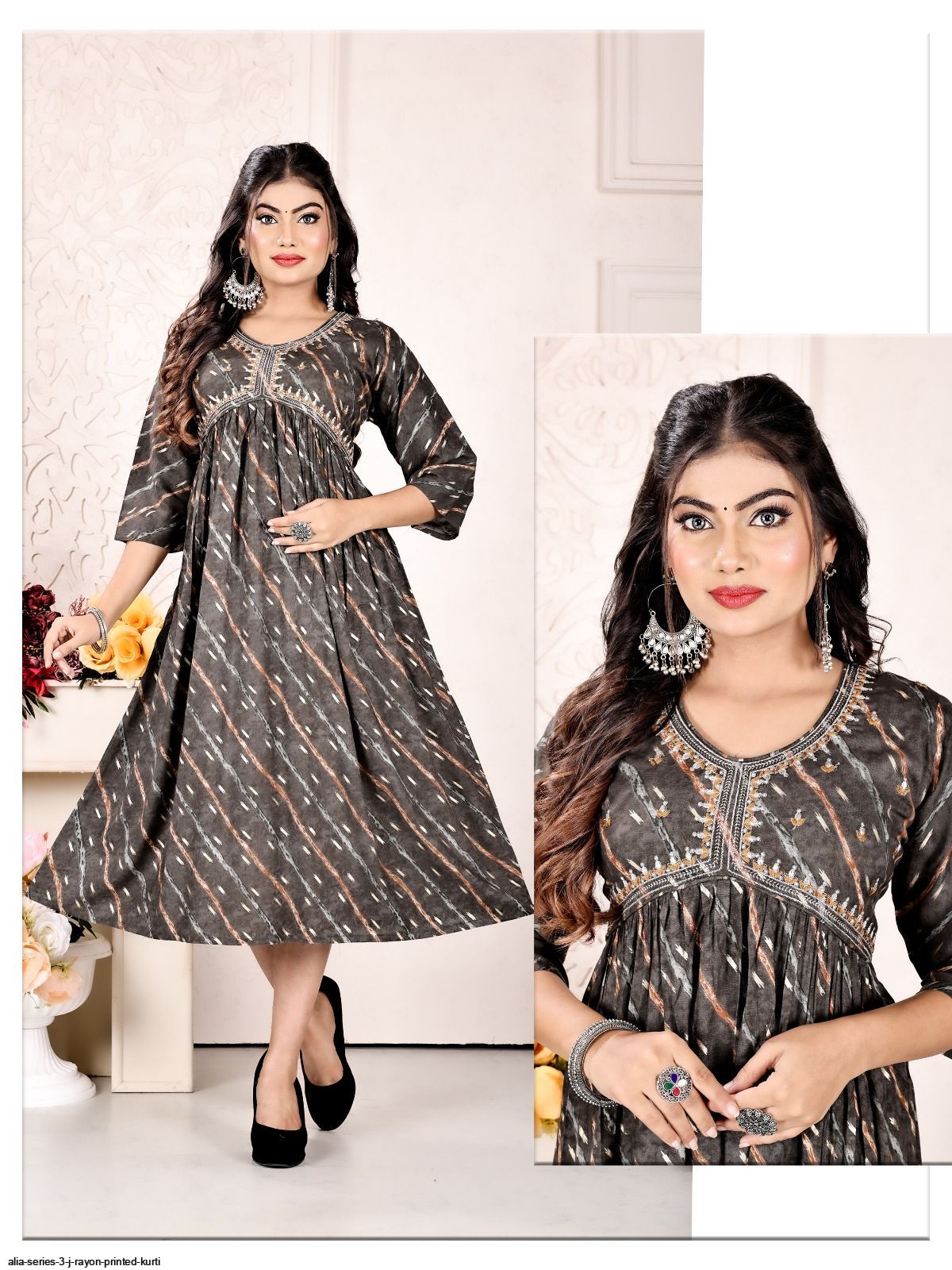 ALIA SERIES 3 J RAYON PRINTED KURTI