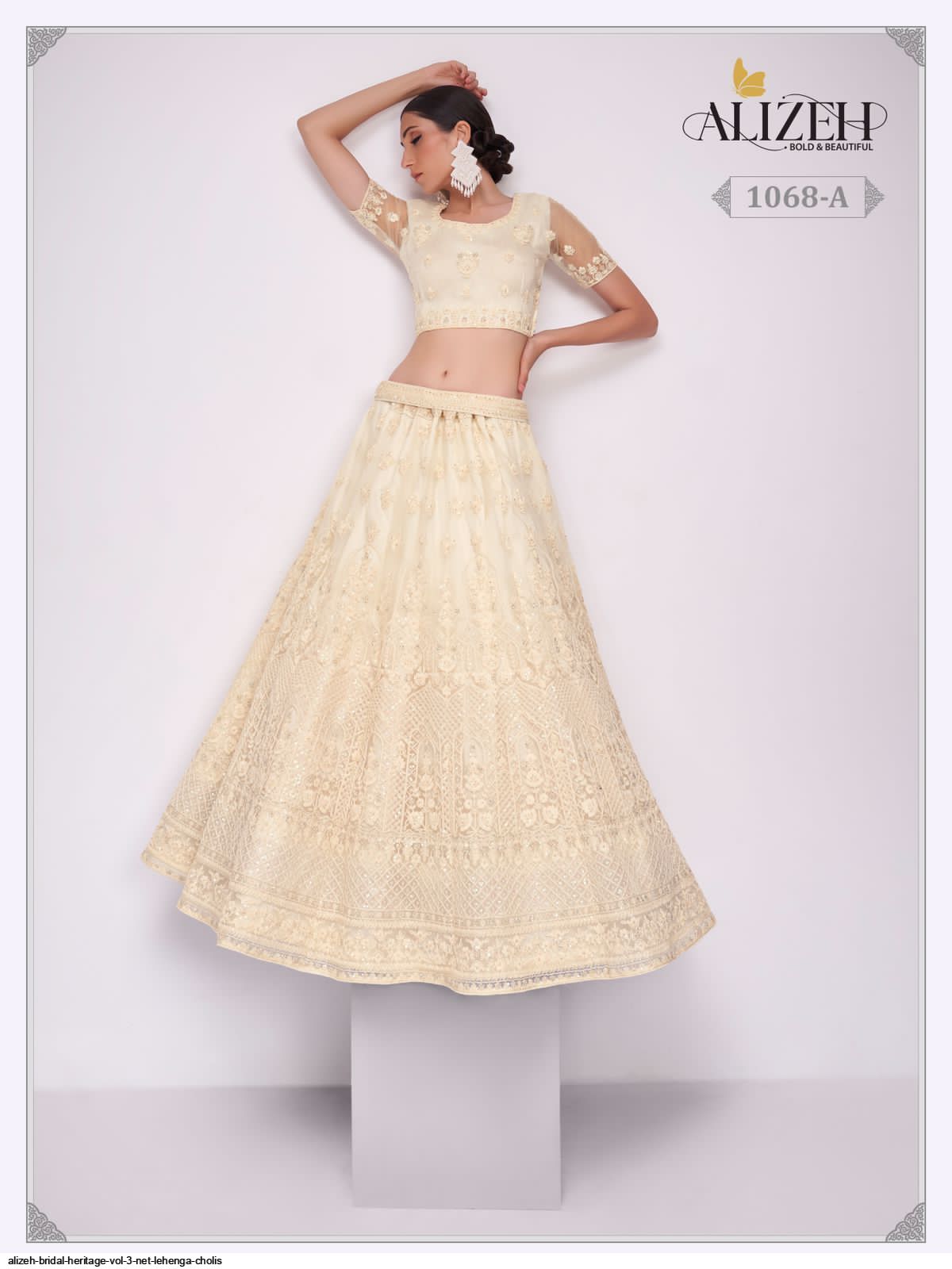 ALIZEH BRIDAL HERITAGE VOL 3 NET LEHENGA CHOLIs