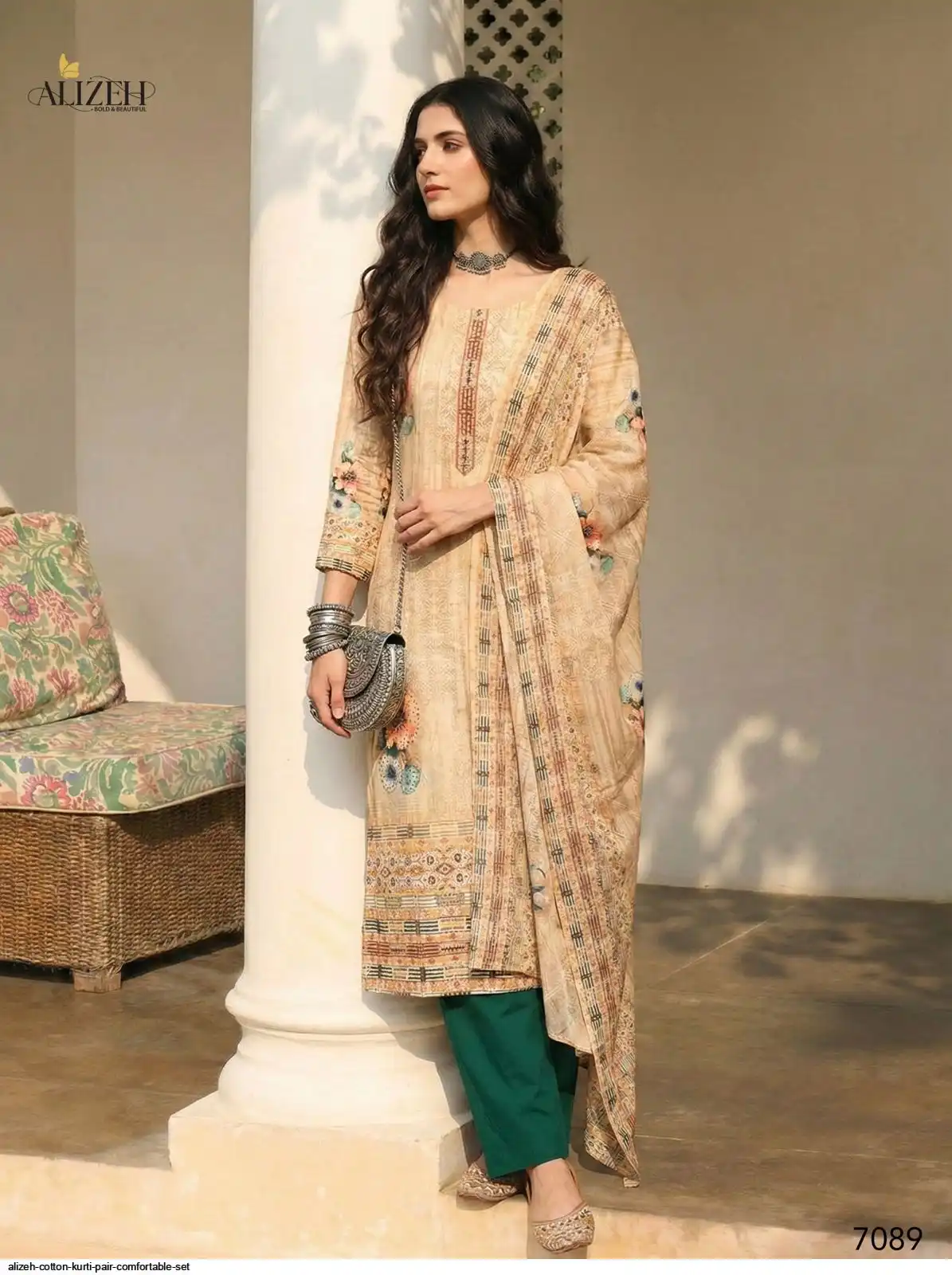 ALIZEH COTTON KURTI PAIR COMFORTABLE SET 7089