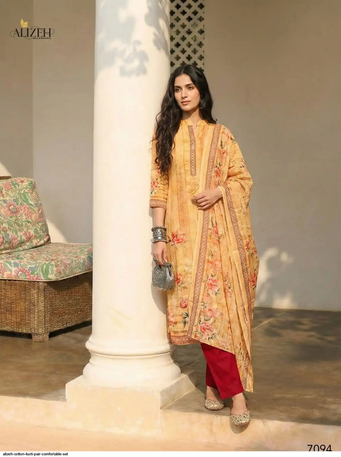 ALIZEH COTTON KURTI PAIR COMFORTABLE SET 7094
