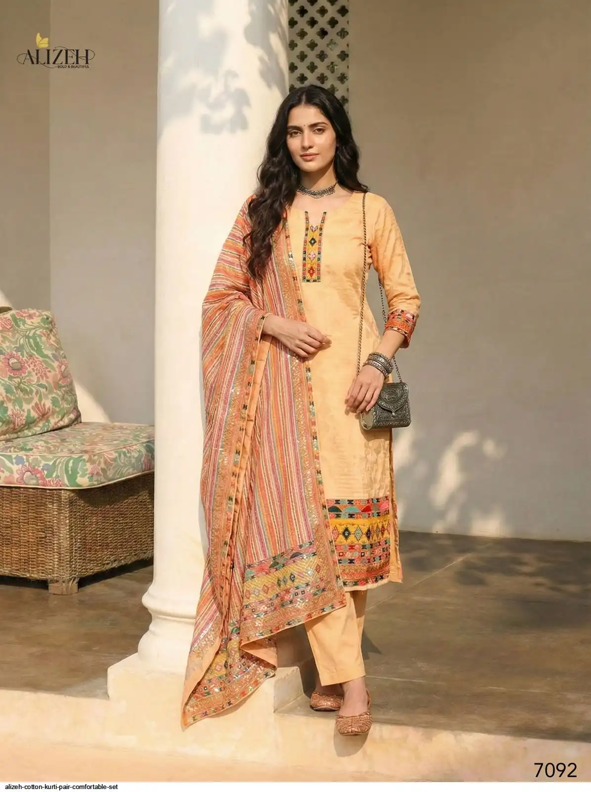 ALIZEH COTTON KURTI PAIR COMFORTABLE SET 7092
