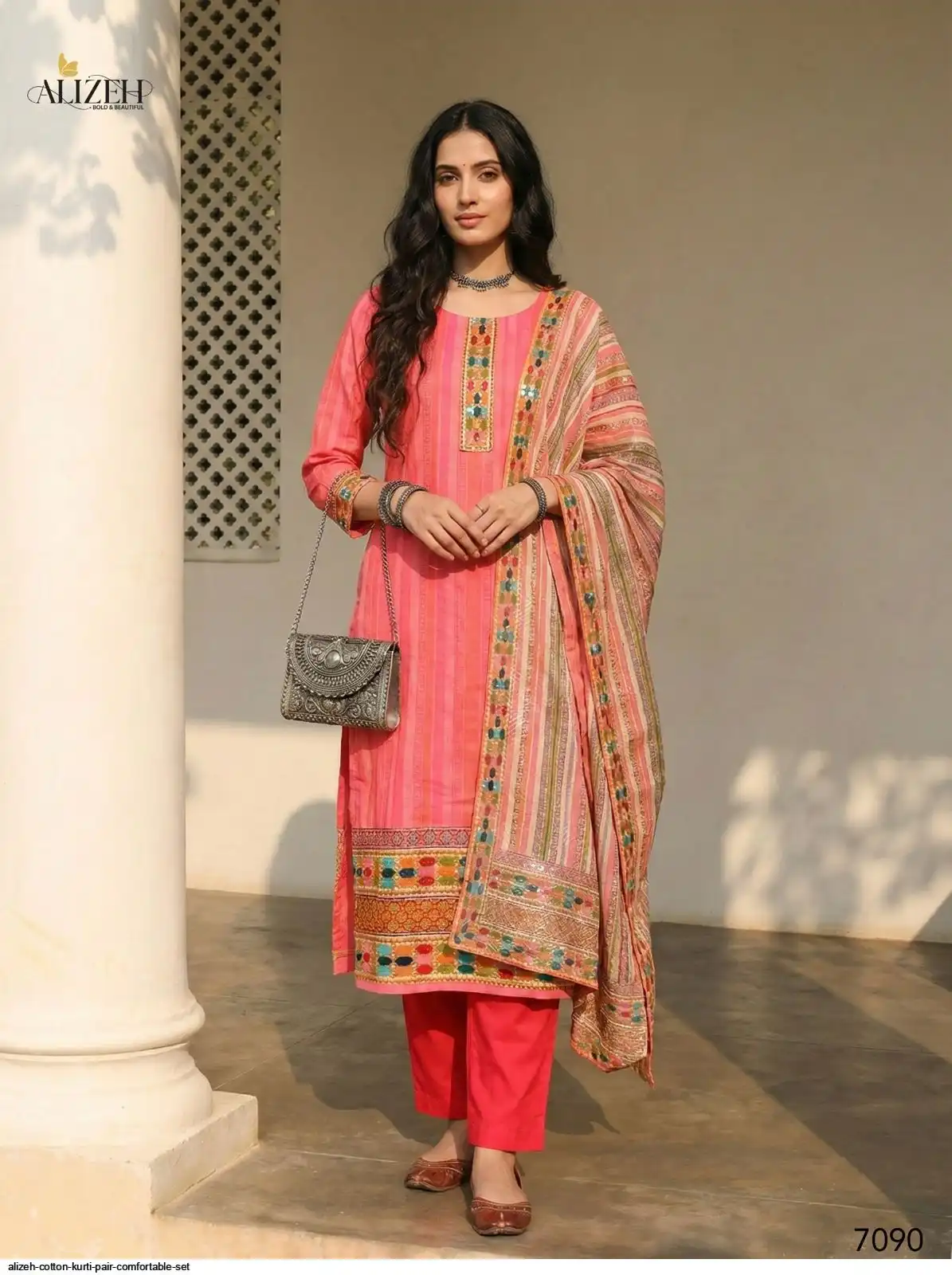 ALIZEH COTTON KURTI PAIR COMFORTABLE SET 7090