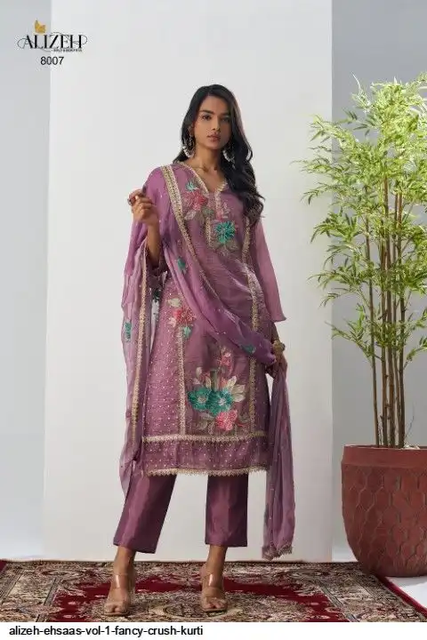 ALIZEH EHSAAS VOL 1 FANCY CRUSH KURTI C