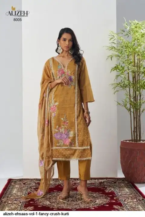 ALIZEH EHSAAS VOL 1 FANCY CRUSH KURTI A