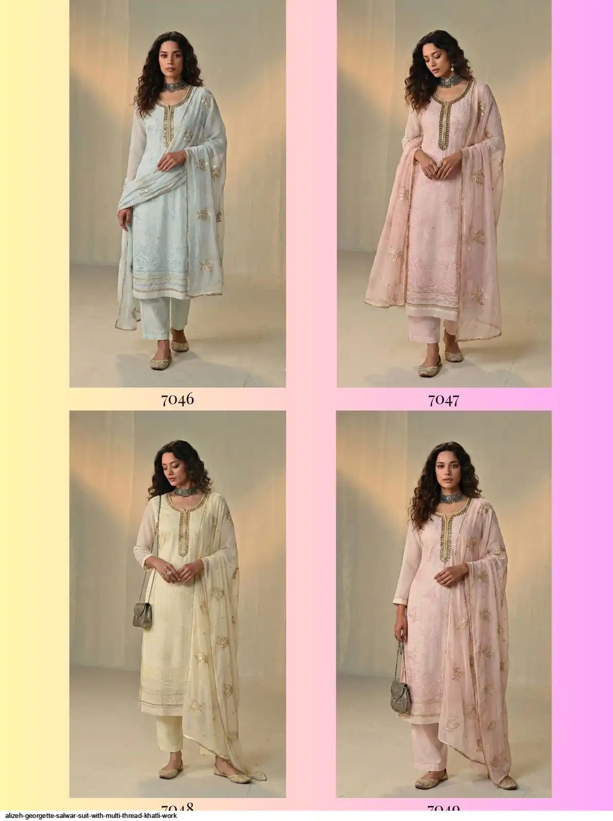 ALIZEH GEORGETTE SALWAR SUIT WITH MULTI THREAD KHATLI WORK