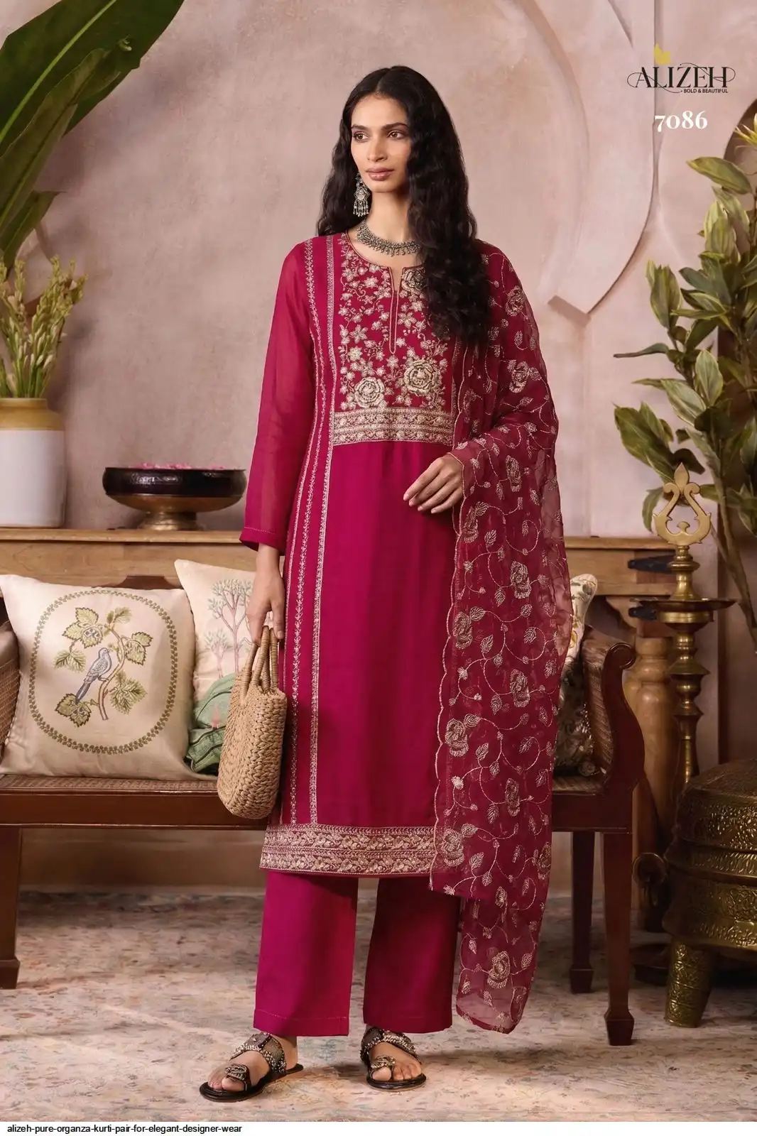 ALIZEH PURE ORGANZA KURTI PAIR FOR ELEGANT DESIGNER WEAR 7086