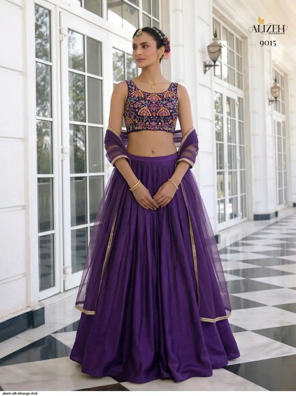 ALIZEH SILK LEHENGA CHOLI 9015