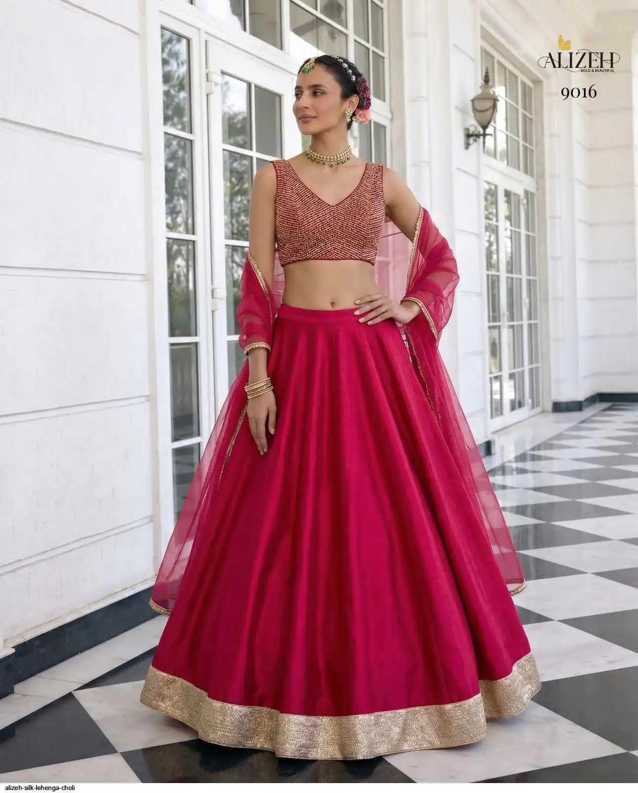 ALIZEH SILK LEHENGA CHOLI 9016