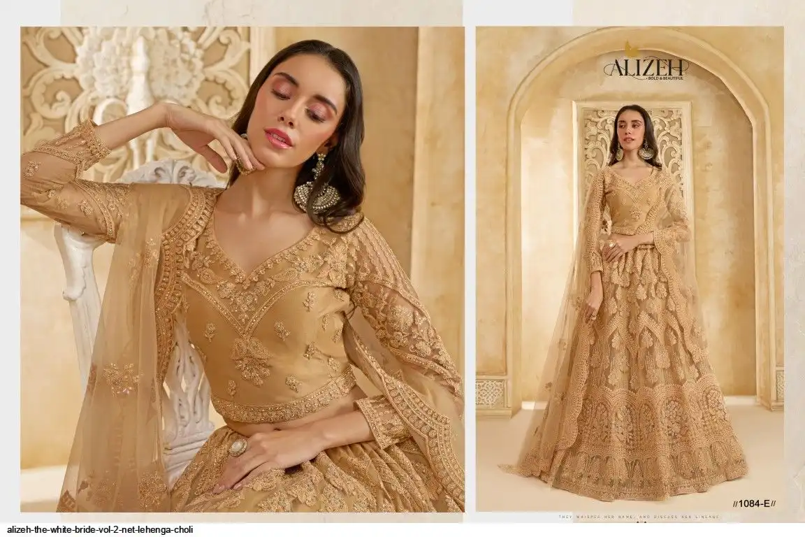 ALIZEH THE WHITE BRIDE VOL 2 NET LEHENGA CHOLI 1084E