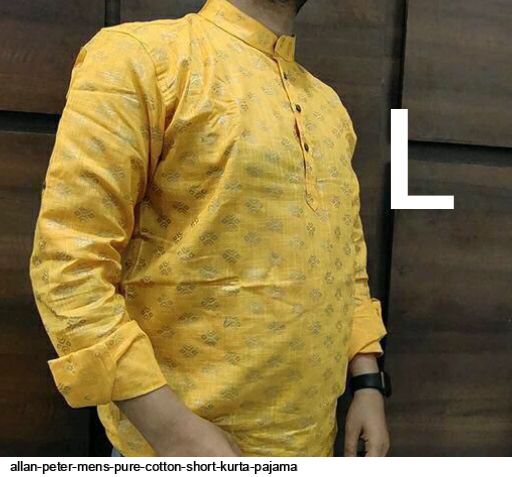 ALLAN PETER MENS PURE COTTON SHORT KURTA PAJAMA