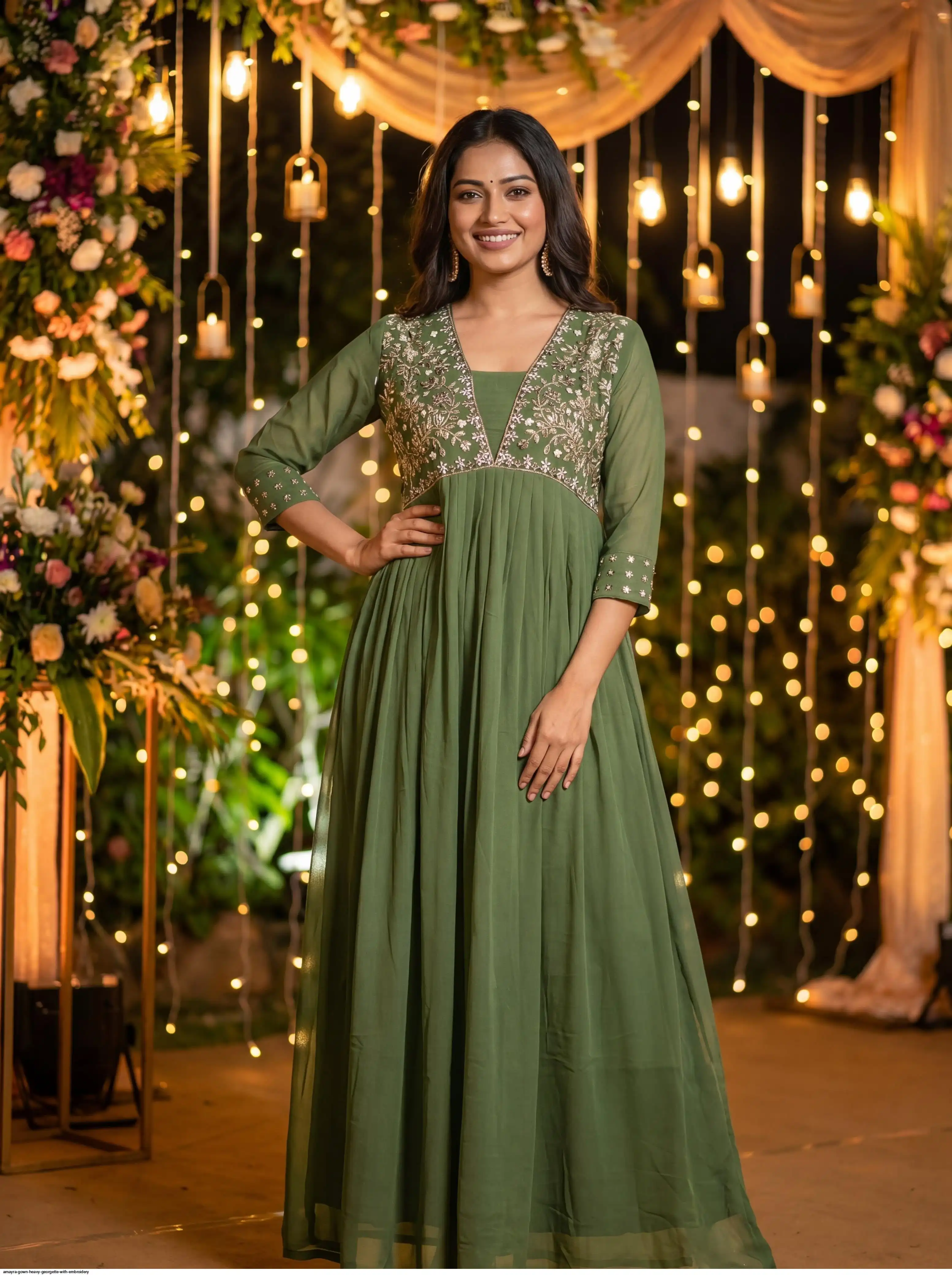 AMAYRA GOWN HEAVY GEORGETTE WITH EMBROIDERY B