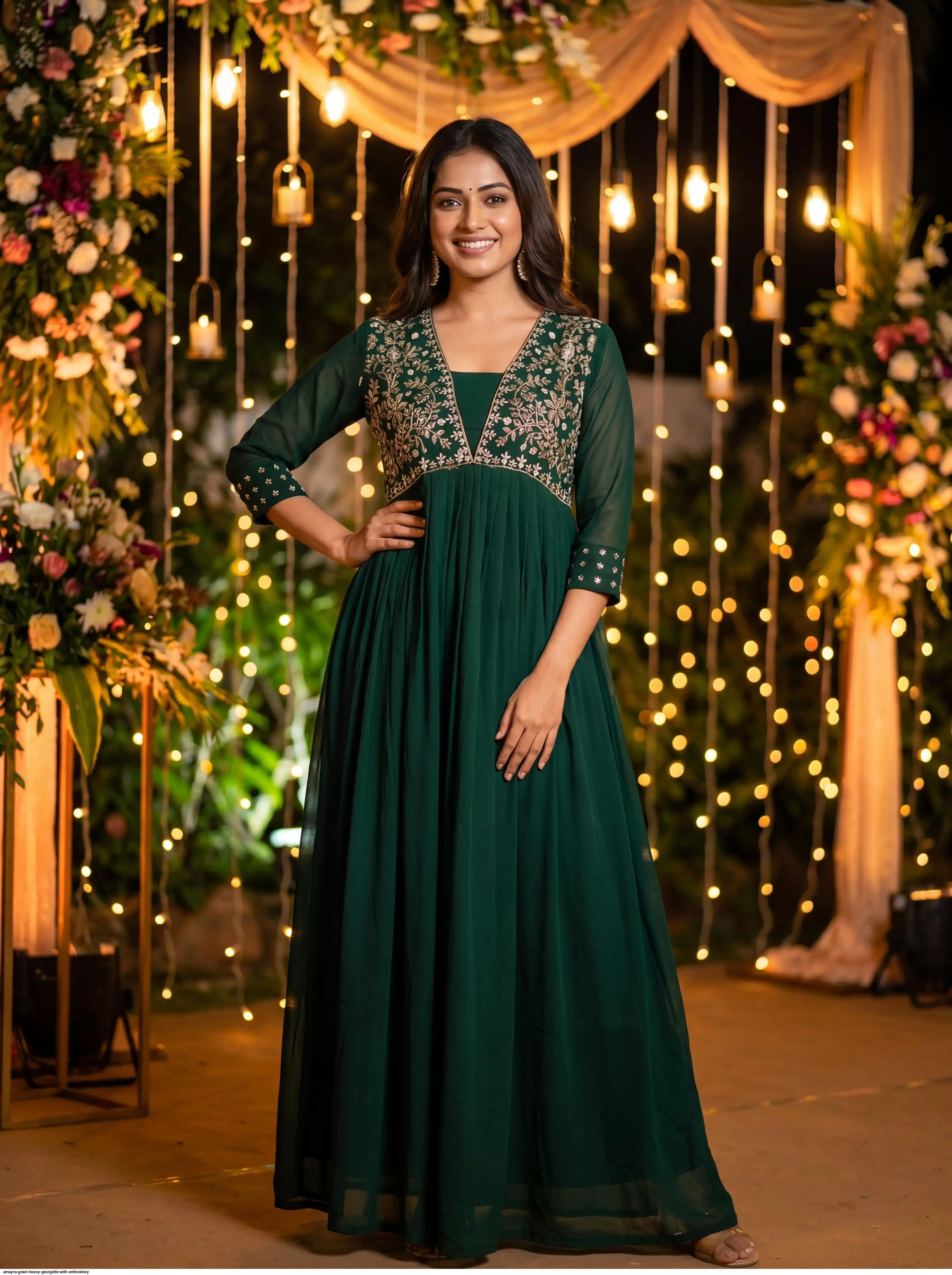 AMAYRA GOWN HEAVY GEORGETTE WITH EMBROIDERY A