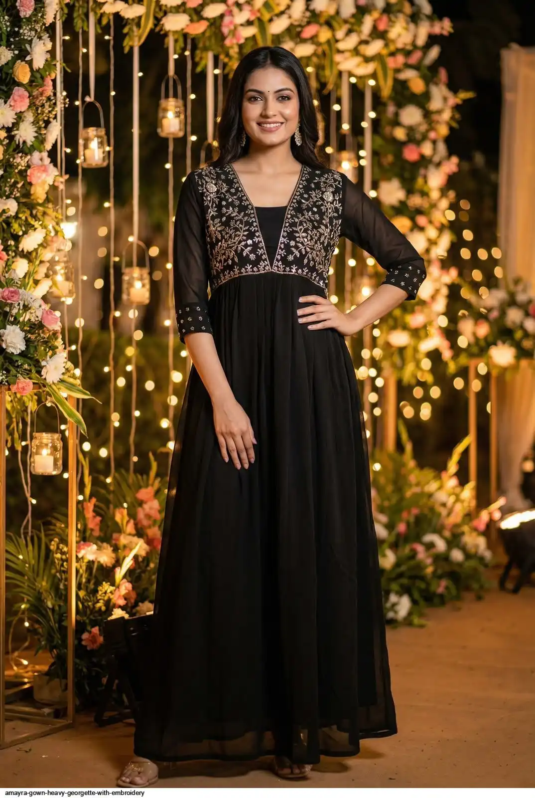 AMAYRA GOWN HEAVY GEORGETTE WITH EMBROIDERY C