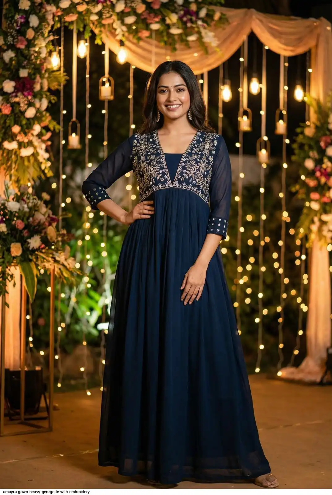 AMAYRA GOWN HEAVY GEORGETTE WITH EMBROIDERY G