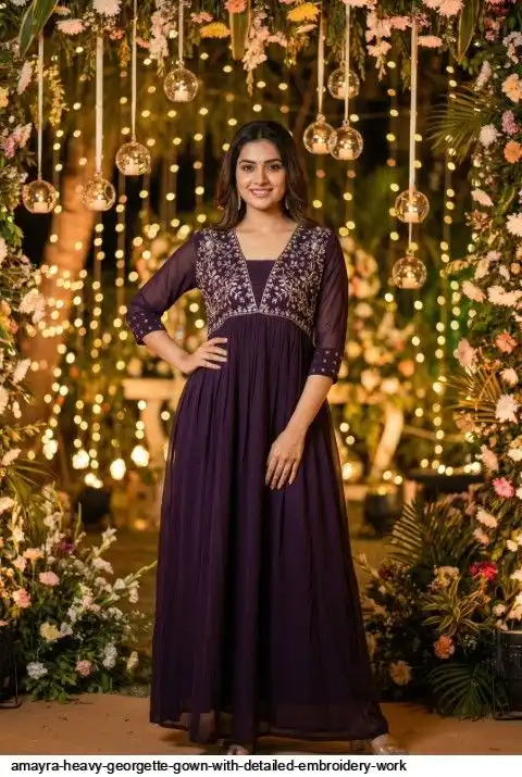 AMAYRA HEAVY GEORGETTE GOWN WITH DETAILED EMBROIDERY WORK B
