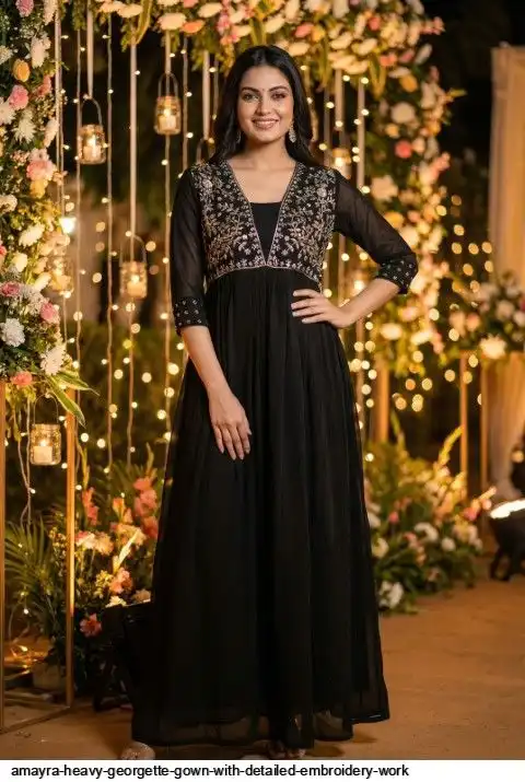 AMAYRA HEAVY GEORGETTE GOWN WITH DETAILED EMBROIDERY WORK E