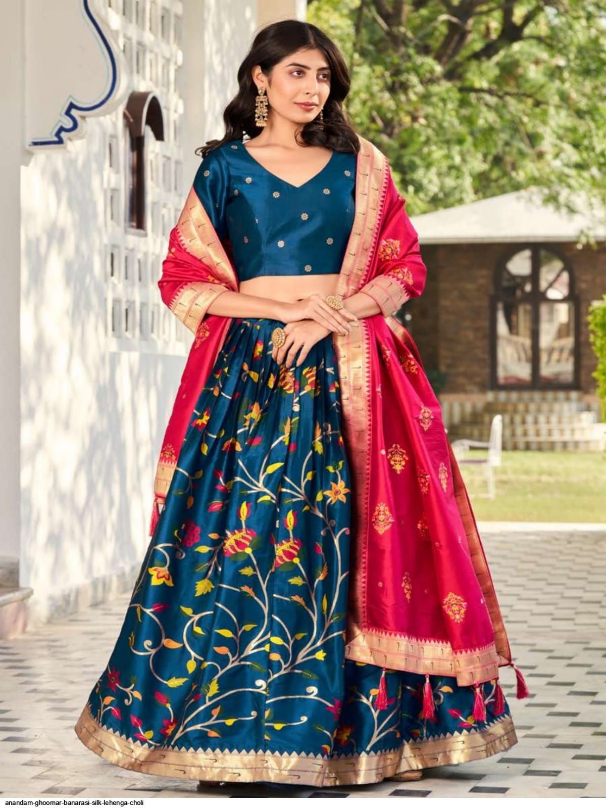 ANANDAM GHOOMAR Banarasi Silk lehenga choli